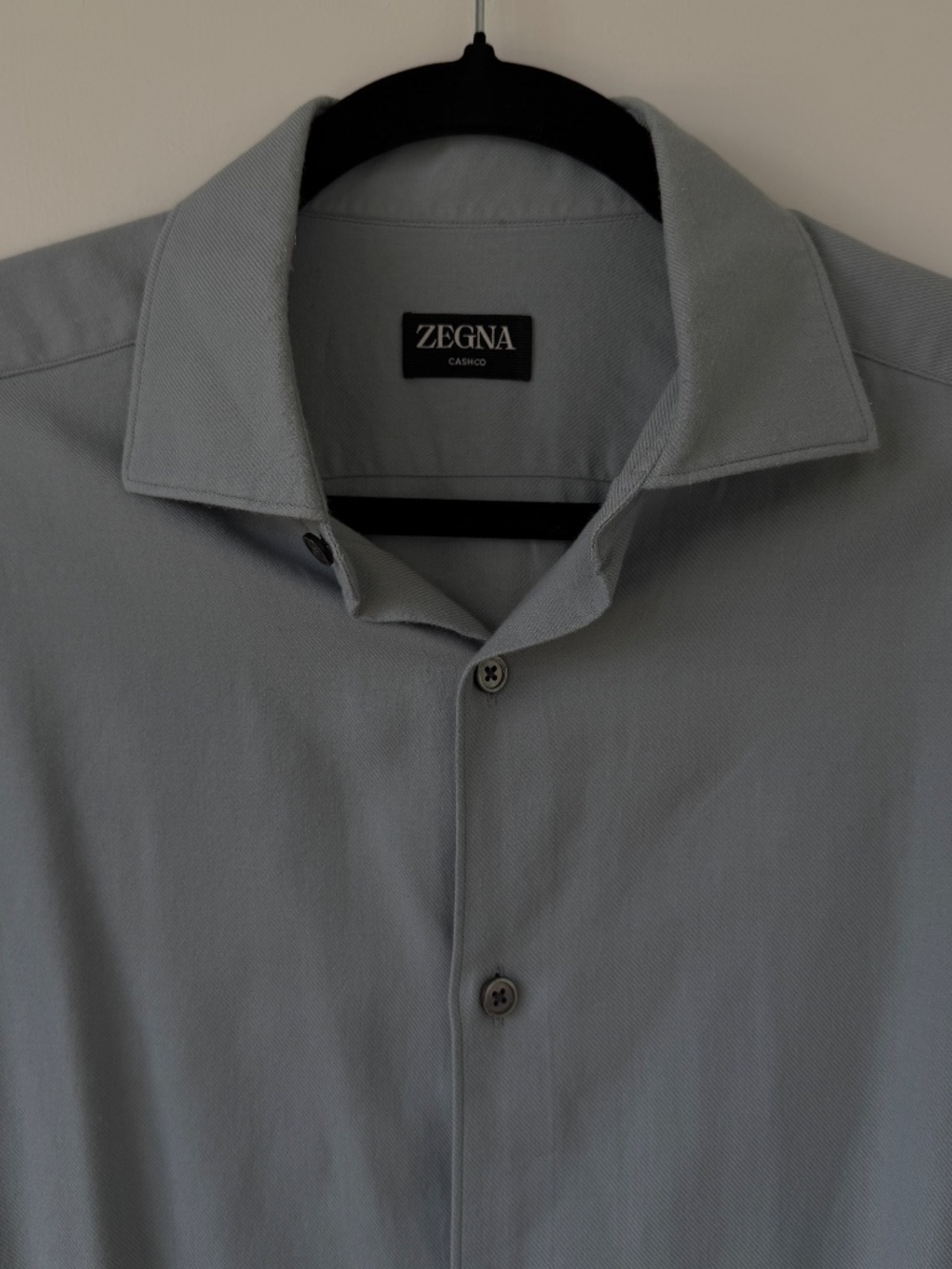Zegna Cashco Light Grey Dress Shirt- Size M